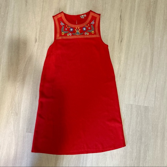 Fire orange embroidered dress (never worn) - Picture 2 of 2